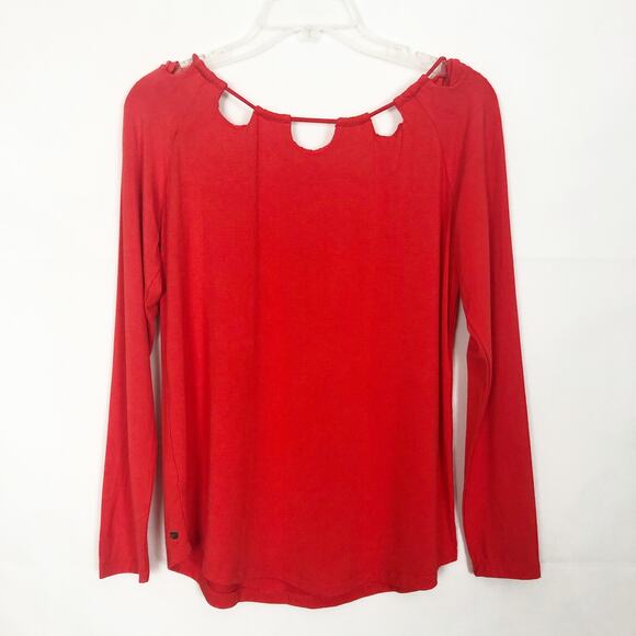 Fabletics Carla Cut Out Off Shoulder Red-Orange Top Medium - Picture 7 of 10